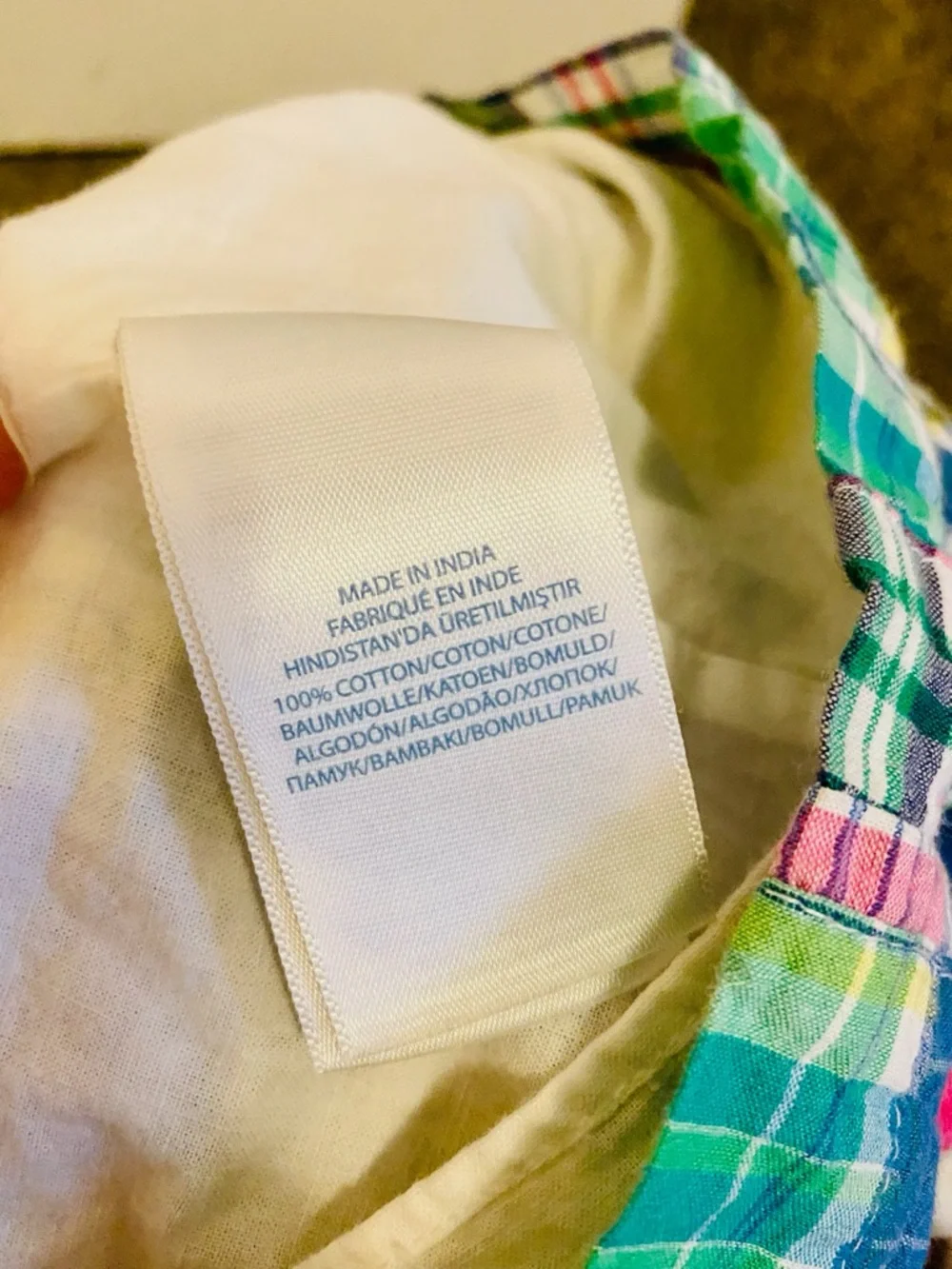 EUC Ralph Lauren Multicolor Plaid Sundress with White Waistband